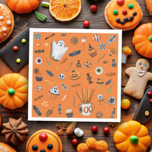 Whimsischer Halloween Pattern Kinderdusche Serviette
