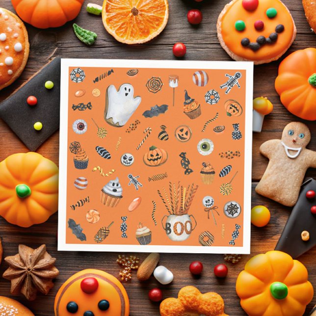 Whimsischer Halloween Pattern Kinderdusche Serviette (Von Creator hochgeladen)