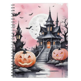 Whimsischer Halloween Pink Pumpkin und Spooky Mano Notizblock