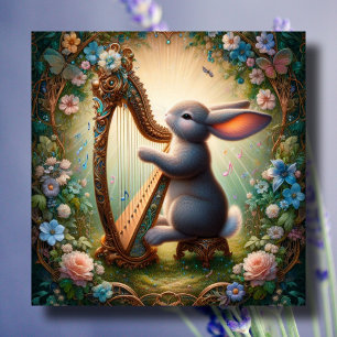 Whimsischer Harn Bunny Art Nouveau Ostercard Feiertagskarte