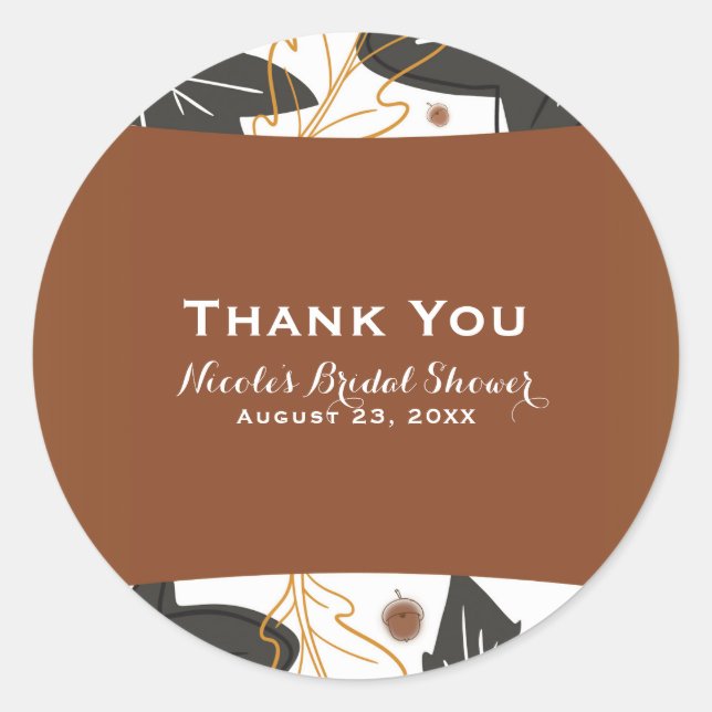 Whimsischer Herbst Herbstlaub & Acorns Gefallen Runder Aufkleber (Vorderseite)