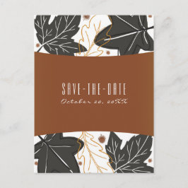 Whimsischer Herbst Herbstlaub Acorns Save the Date Ankündigungspostkarte
