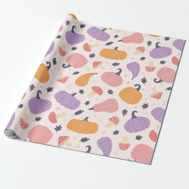 Whimsischer Herbsternte Geschenkpapier (Ungerollt)