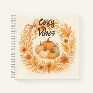 Whimsischer Herbstkranz mit Pumpkins - Boho Fall Notizbuch