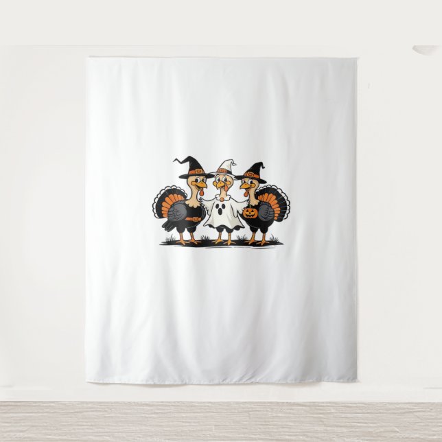 Whimsischer Herbstpatchwork Pumpkin Cosy Fall Flor Wandteppich (Vorderseite)