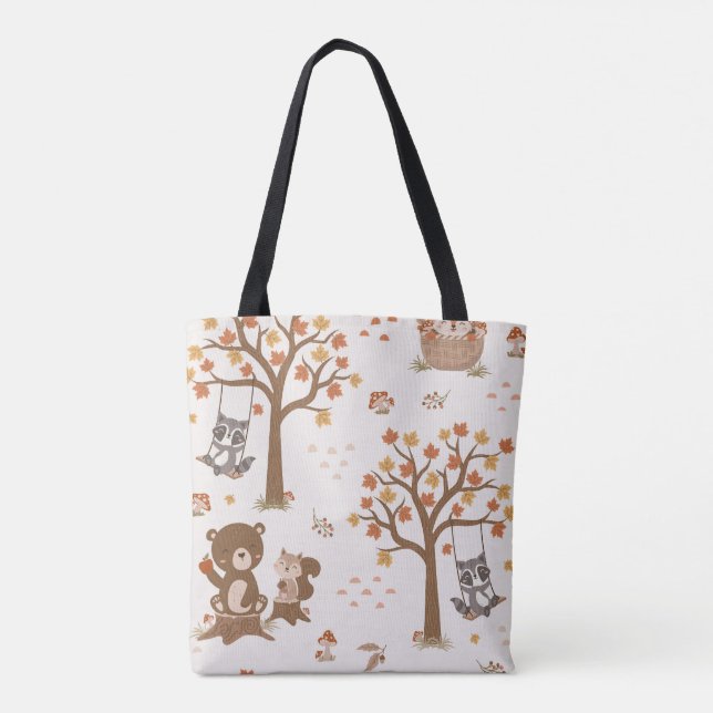 Whimsischer Herbstwald Tiertote Tasche (Rückseite)