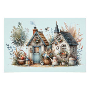 Whimsischer Hütte Garden Poster