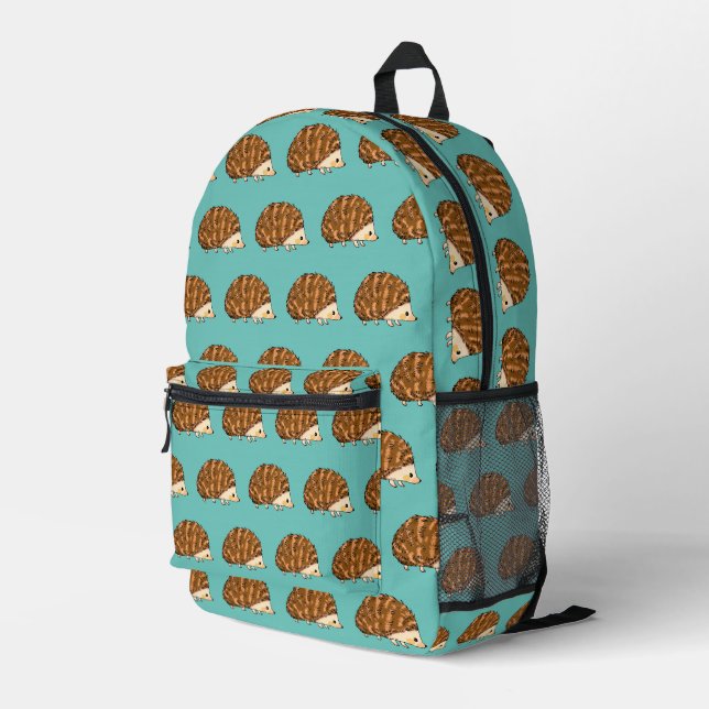 Whimsischer Igel - Niedliche Waldtierart Bedruckter Rucksack (Rückseitige Ecke Rechts)