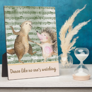 Whimsischer Igel und Biber-Tanztablette Fotoplatte