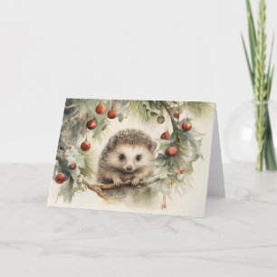 Whimsischer Igel Weihnachtskarte Karte