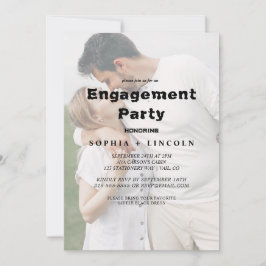 Whimsischer Kalligraphie-Faded-Foto-Engagement Par Einladung