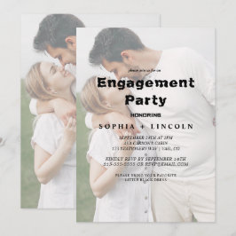 Whimsischer Kalligraphie-Faded-Foto-Engagement Par Einladung