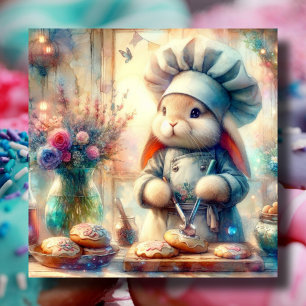 Whimsischer Konditorei Koch Osterhase Feiertagskarte