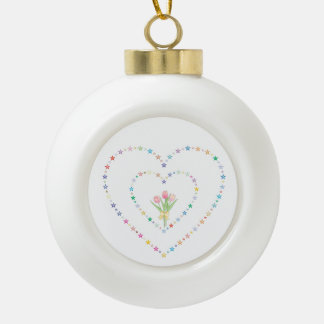 Whimsischer konzentrischer Stern-Herz-Rahmen Keramik Kugel-Ornament