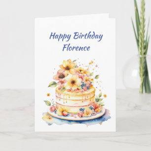 Whimsischer Kuchen Zum Geburtstag Personalisiert Karte