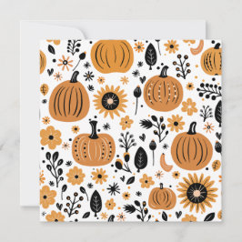 Whimsischer Kürbis und Fall Blume personalisiert Dankeskarte