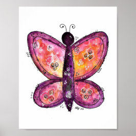 Whimsischer Lila Schmetterling Poster