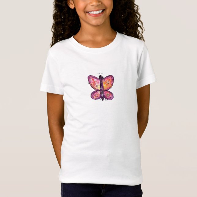Whimsischer Lila Schmetterling T-Shirt (Vorderseite)