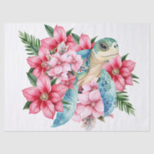 Whimsischer Meeresschildkröte & Rosa Florals