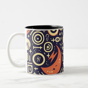 Whimsischer nächtlicher Himmel - farbenfrohes Must Zweifarbige Tasse