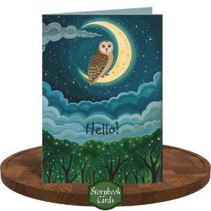 Whimsischer nächtlicher Himmelskugel Crescent Moon Karte