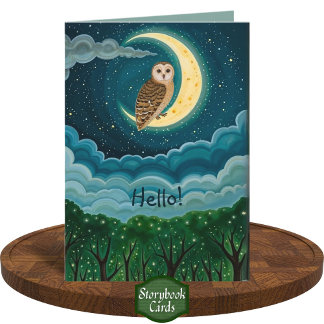 Whimsischer nächtlicher Himmelskugel Crescent Moon Karte