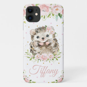 Whimsischer Niedlicher Igel Rosa Blütenblüte Case-Mate iPhone Hülle