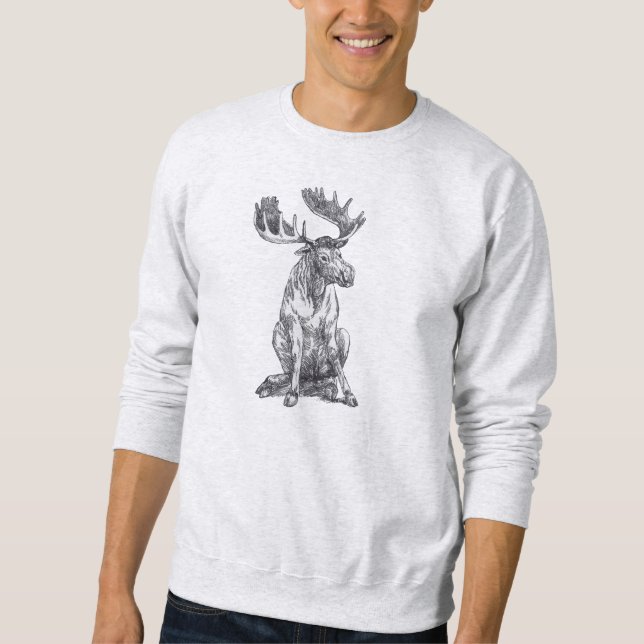 Whimsischer Niedlicher Sommermonat Elche Siesta Sweatshirt (Vorderseite)