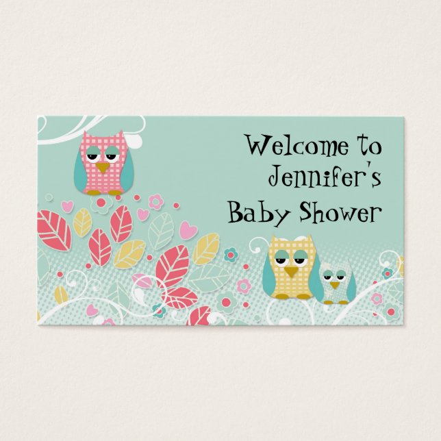 Whimsischer Niedlicher Spaß wirbeln Owls Baby Name (Vorderseite)
