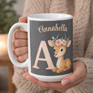 Whimsischer Niedlicher Wasserfarbbrief A Tierische Kaffeetasse
