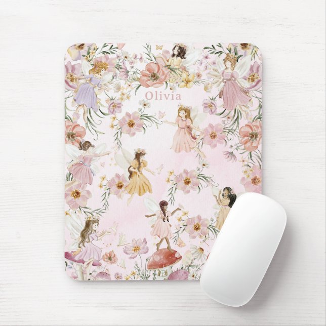 Whimsischer Niedlicher Wildblume Garten Wiese Mousepad (Mit Mouse)