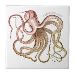 Whimsischer Oktopus und Tentakel Name Tile Fliese<br><div class="desc">Fügen Sie Ihren Namen (Name löschen, wenn Sie bevorzugen) zu diesem künstlerischen Oktopus mit Tentakeln illustrierten Kachel. Personalisieren Sie mit Ihrem eigenen Namen. Ein einzigartiger Stil für eine Küche oder ein Bad. Der Oktopus symbolisiert Flexibilität, Kreativität, Intelligenz, Erweiterung und Unberechenbarkeit. Oder man will es als lustige künstlerische nautische Kachel für...</div>