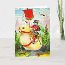 Whimsischer Ostergruss: Rider auf Riesenkick