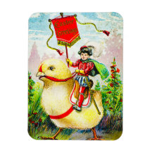 Whimsischer Ostergruss: Rider auf Riesenkick