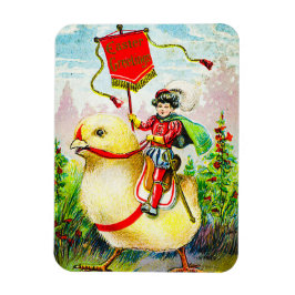 Whimsischer Ostergruss: Rider auf Riesenkick Magnet