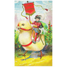 Whimsischer Ostergruss: Rider auf Riesenkick