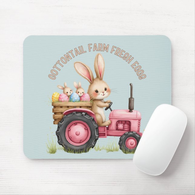 Whimsischer Osterhof Vintager Traktor Mousepad (Mit Mouse)