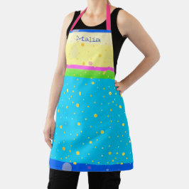 Whimsischer Pastel Aqua, rosa, gelb, blau grün Schürze