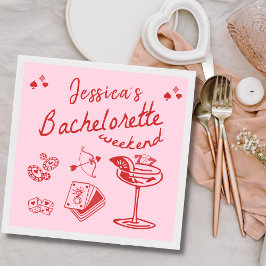 Whimsischer Poker Cocktail Junggeselinnen-Abschied Serviette
