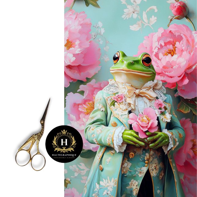 Whimsischer Prinz bezaubernd floraler Frosch Dekou Seidenpapier (Von Creator hochgeladen)