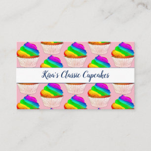 Whimsischer Regenbogenkuchen Baker oder Bäckerei Visitenkarte