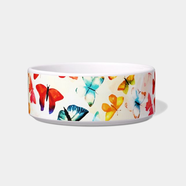 Whimsischer Regenbogenwald Butterfly Wasserfarbe Napf (Vorderseite)