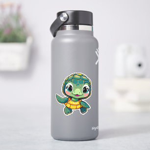 Whimsischer Schildkrötenkleber für Kinder Aufkleber