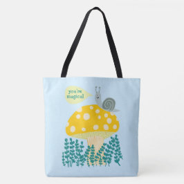 Whimsischer Schnecke auf Magischen Pilz CUSTOM Tasche