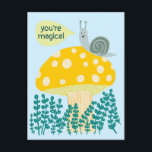 Whimsischer Schnecke auf Magischen Pilz Niedlichen Postkarte<br><div class="desc">Anpassbare Karte,  Fügen Sie Ihren eigenen Text auf der Rückseite oder vor der Karte hinzu. Karo meinen Shop für mehr Designs oder lass mir wissen,  ob Sie etwas Angewohntes wollen.</div>