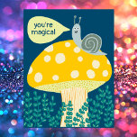 Whimsischer Schnecke auf Magischen Pilz Niedlichen Postkarte<br><div class="desc">Anpassbare Karte,  Fügen Sie Ihren eigenen Text auf der Rückseite oder vor der Karte hinzu. Karo meinen Shop für mehr Designs oder lass mir wissen,  ob Sie etwas Angewohntes wollen.</div>