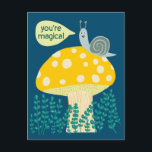 Whimsischer Schnecke auf Magischen Pilz Niedlichen Postkarte<br><div class="desc">Anpassbare Karte,  Fügen Sie Ihren eigenen Text auf der Rückseite oder vor der Karte hinzu. Karo meinen Shop für mehr Designs oder lass mir wissen,  ob Sie etwas Angewohntes wollen.</div>