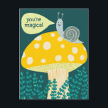 Whimsischer Schnecke auf Magischen Pilz Niedlichen Postkarte<br><div class="desc">Anpassbare Karte,  Fügen Sie Ihren eigenen Text auf der Rückseite oder vor der Karte hinzu. Karo meinen Shop für mehr Designs oder lass mir wissen,  ob Sie etwas Angewohntes wollen.</div>