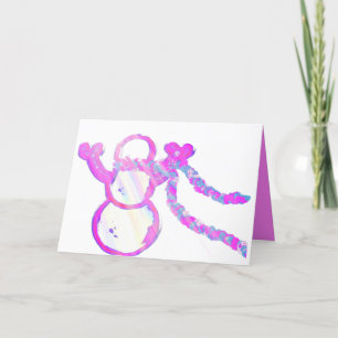 Whimsischer Schneemann Feiertagskarte