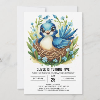 Whimsischer Songbird Niedlich Bird Geburtstag Einladung